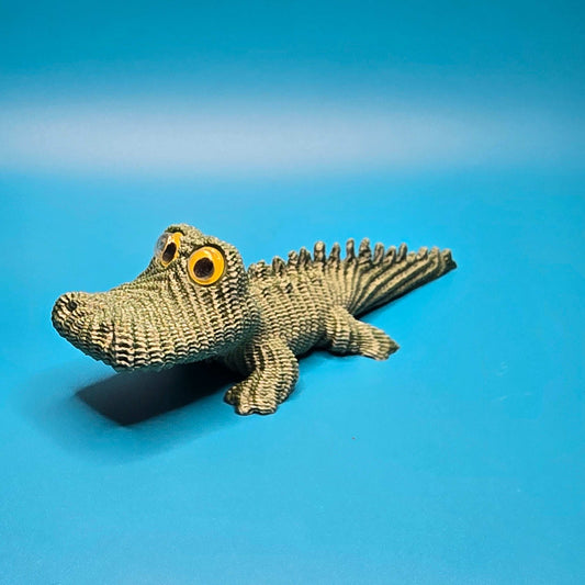 Carl the Alligator | 3D Printed Figurine from The Cute Knitted Collection - Impishly Yours