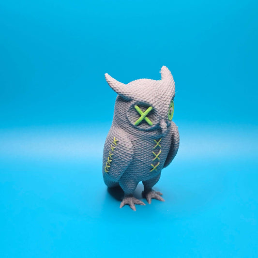 Hemlock the Owl | 3D Printed Stitchling Figurine - Impishly Yours