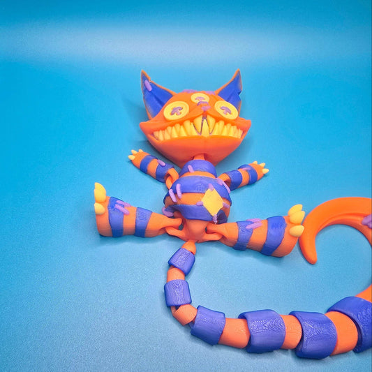 Pendolous Cat | Hanging Articulated Creepy Cat – 3D Printed Decor - Impishly Yours