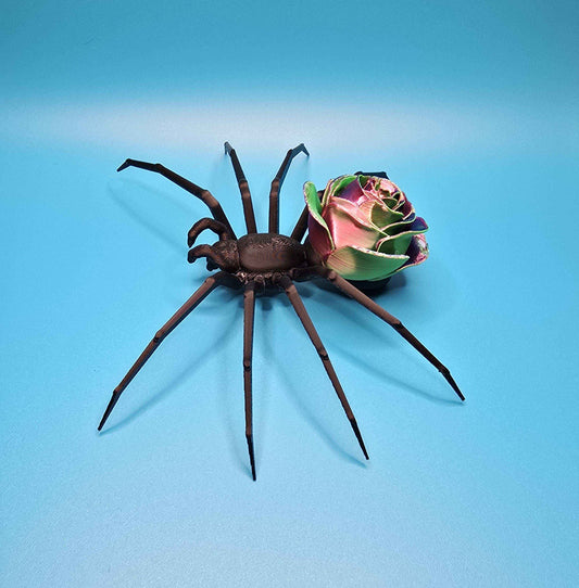 Widow’s Bloom | Creepy - Cute Spider Figurine with Floral Back - Impishly Yours