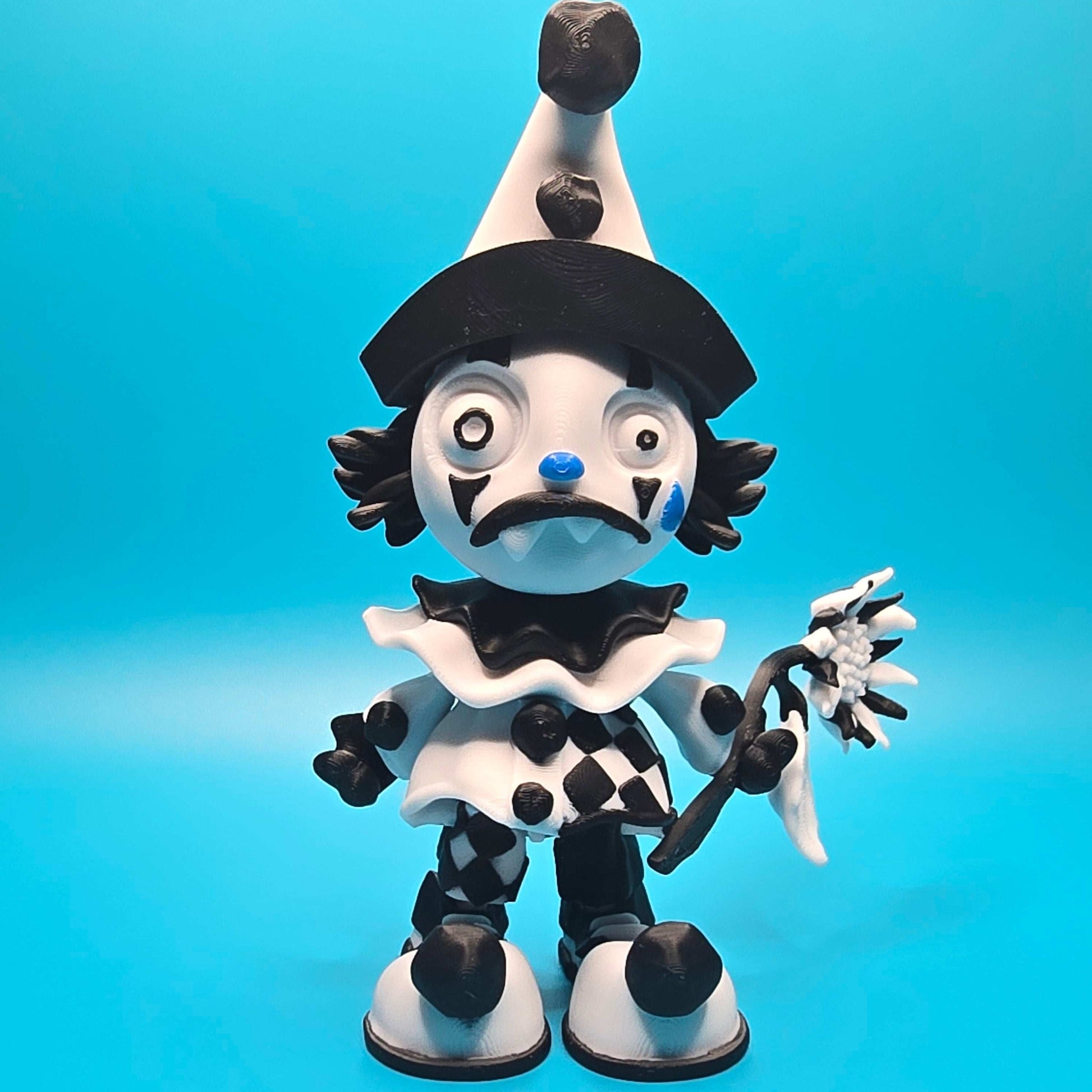 Articulated Sad Clown | 3D Printed Creepy - Cute Figurine - Impishly Yours