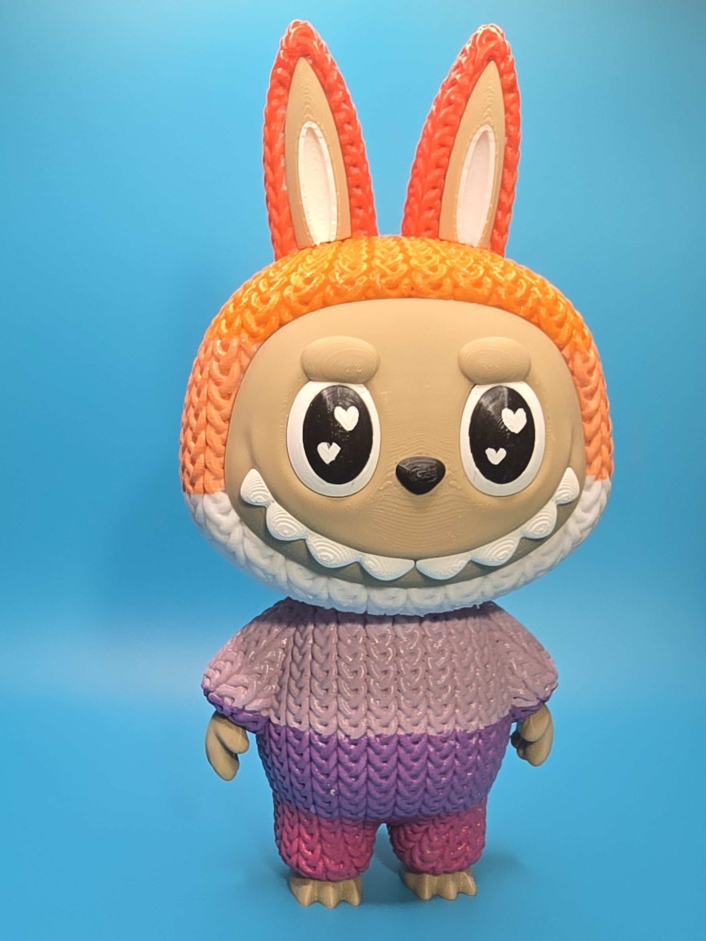 Bubu Monster | 3D Printed Knitted - Texture Figurine with Rotating Head - Impishly Yours