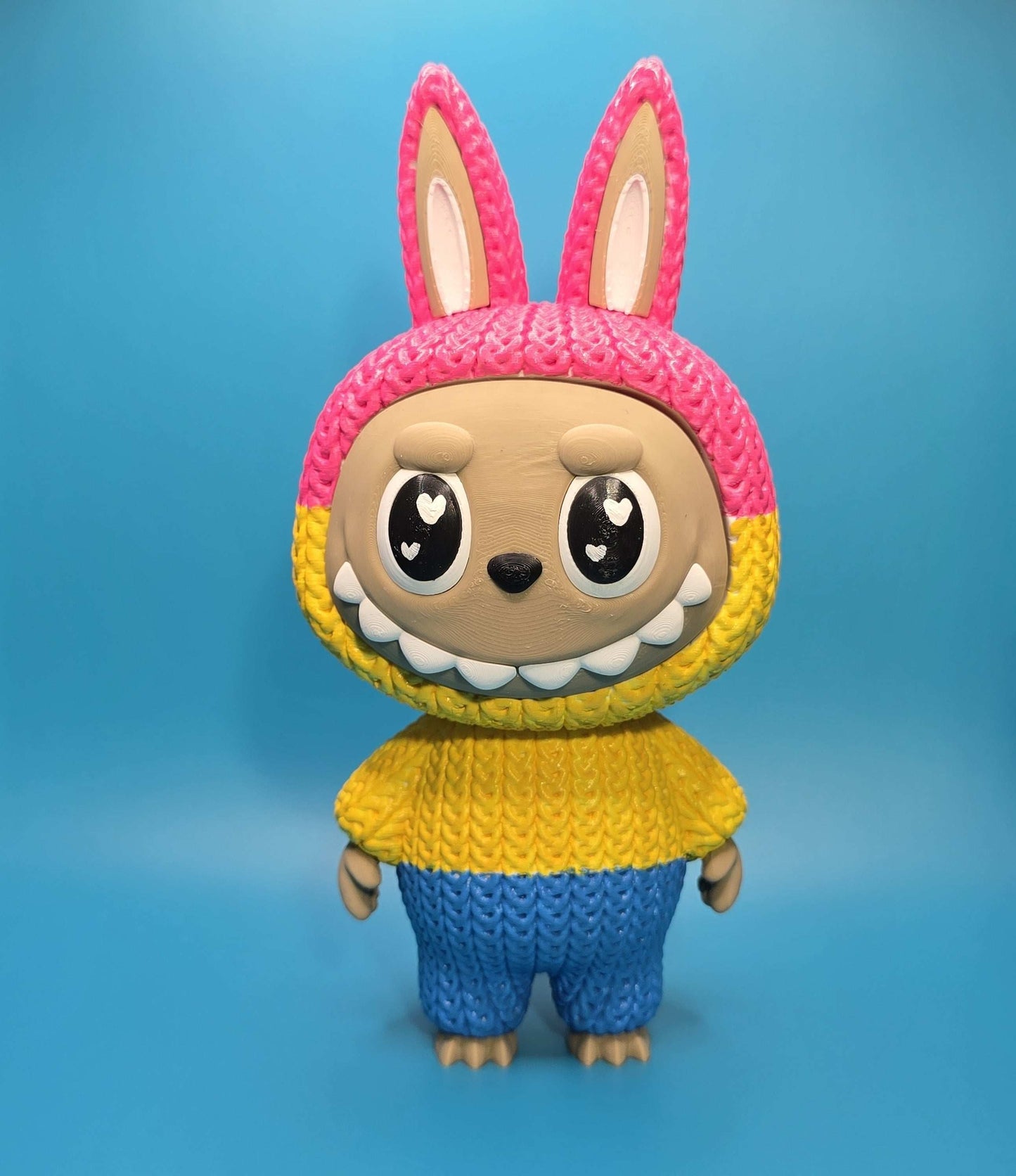 Bubu Monster | 3D Printed Knitted - Texture Figurine with Rotating Head - Impishly Yours