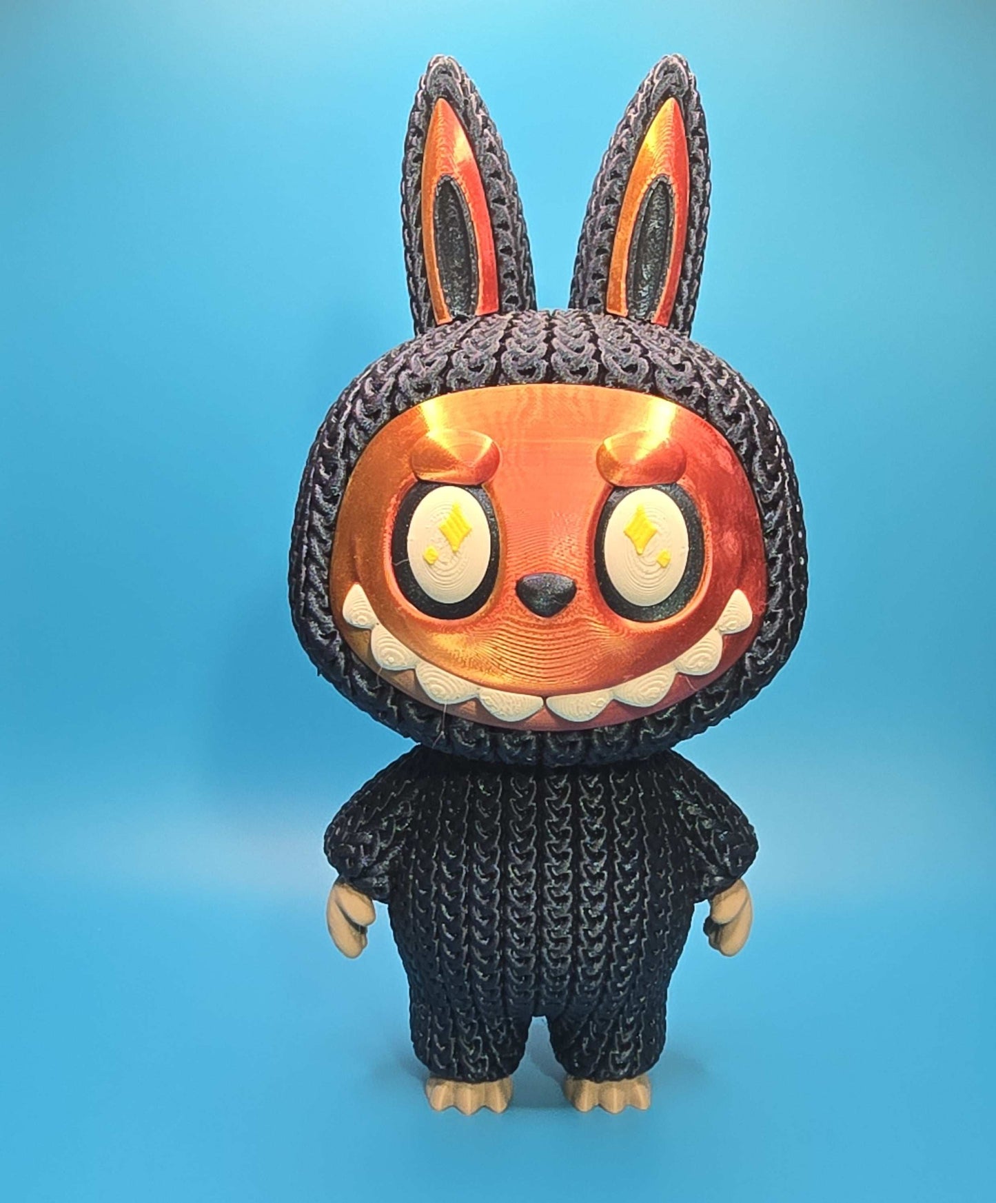 Bubu Monster | 3D Printed Knitted - Texture Figurine with Rotating Head - Impishly Yours