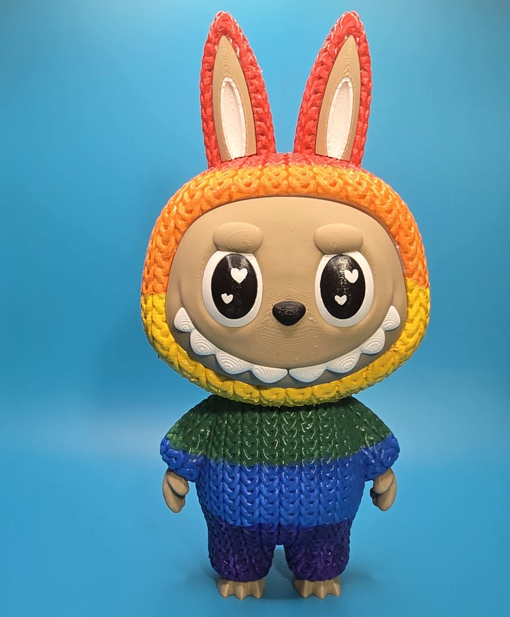 Bubu Monster | 3D Printed Knitted - Texture Figurine with Rotating Head - Impishly Yours