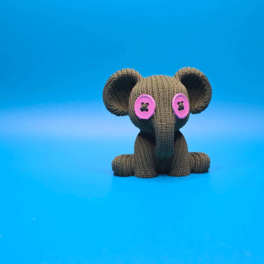 Bumbo the Elephant | 3D Printed Cute Knitted Figurine - Impishly Yours