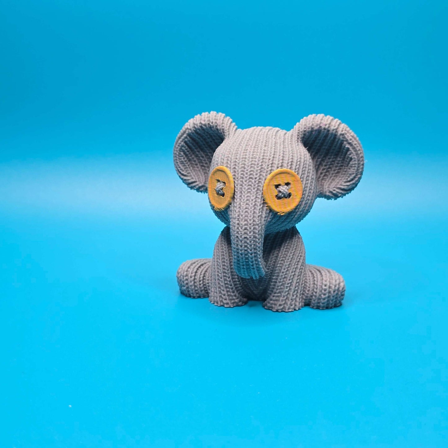 Bumbo the Elephant | 3D Printed Cute Knitted Figurine - Impishly Yours