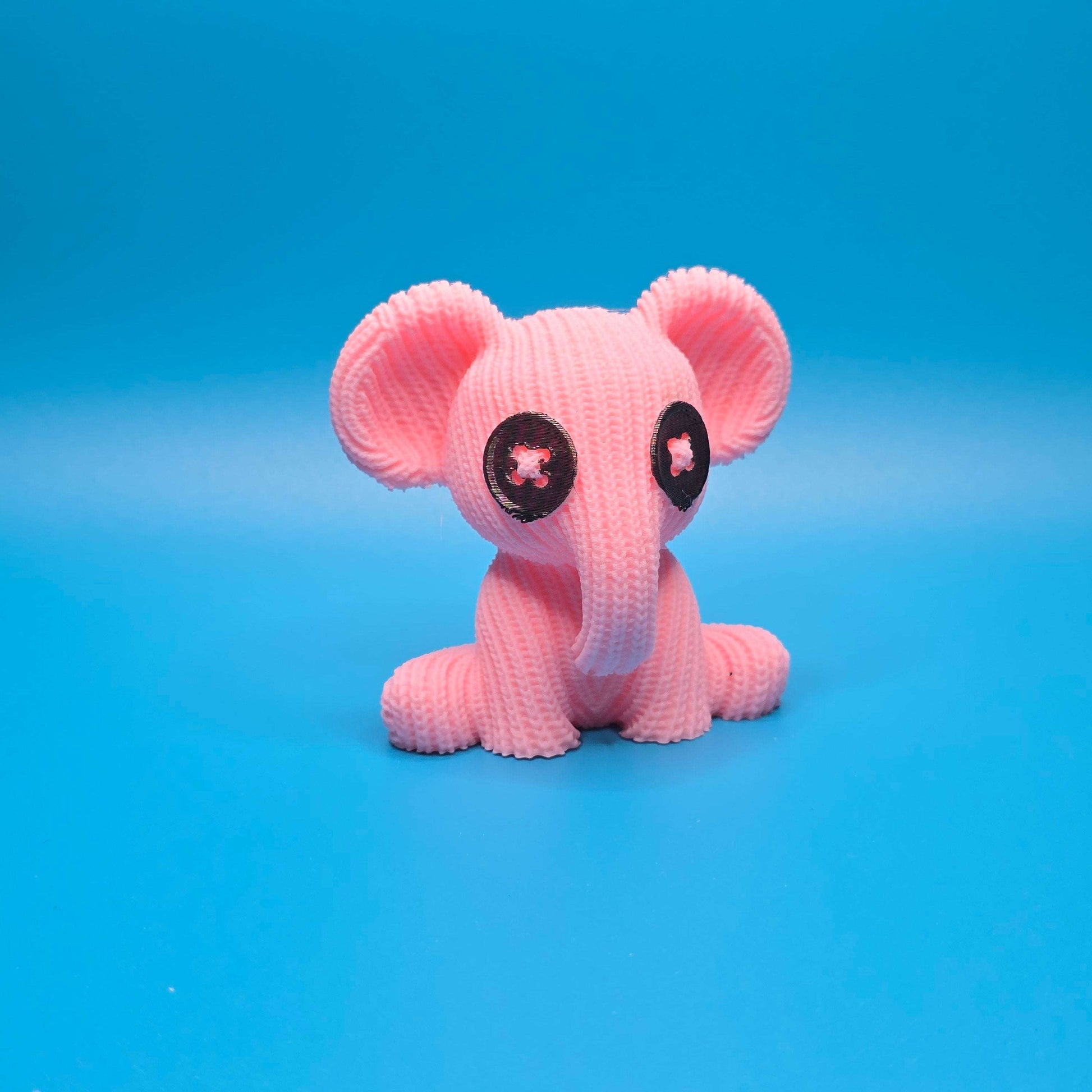 Bumbo the Elephant | 3D Printed Cute Knitted Figurine - Impishly Yours