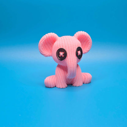 Bumbo the Elephant | 3D Printed Cute Knitted Figurine - Impishly Yours