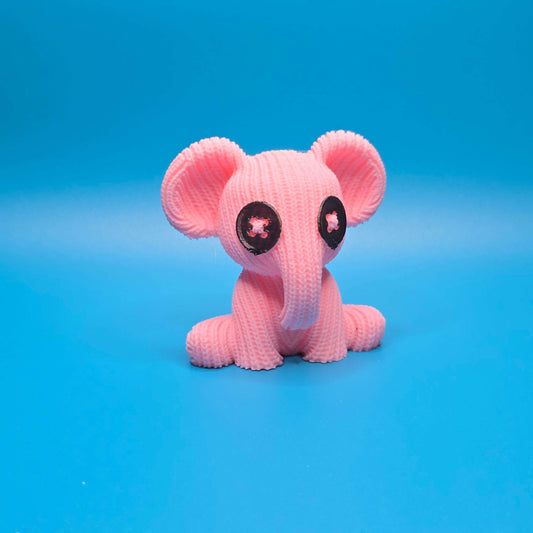 Bumbo the Elephant | 3D Printed Cute Knitted Figurine - Impishly Yours