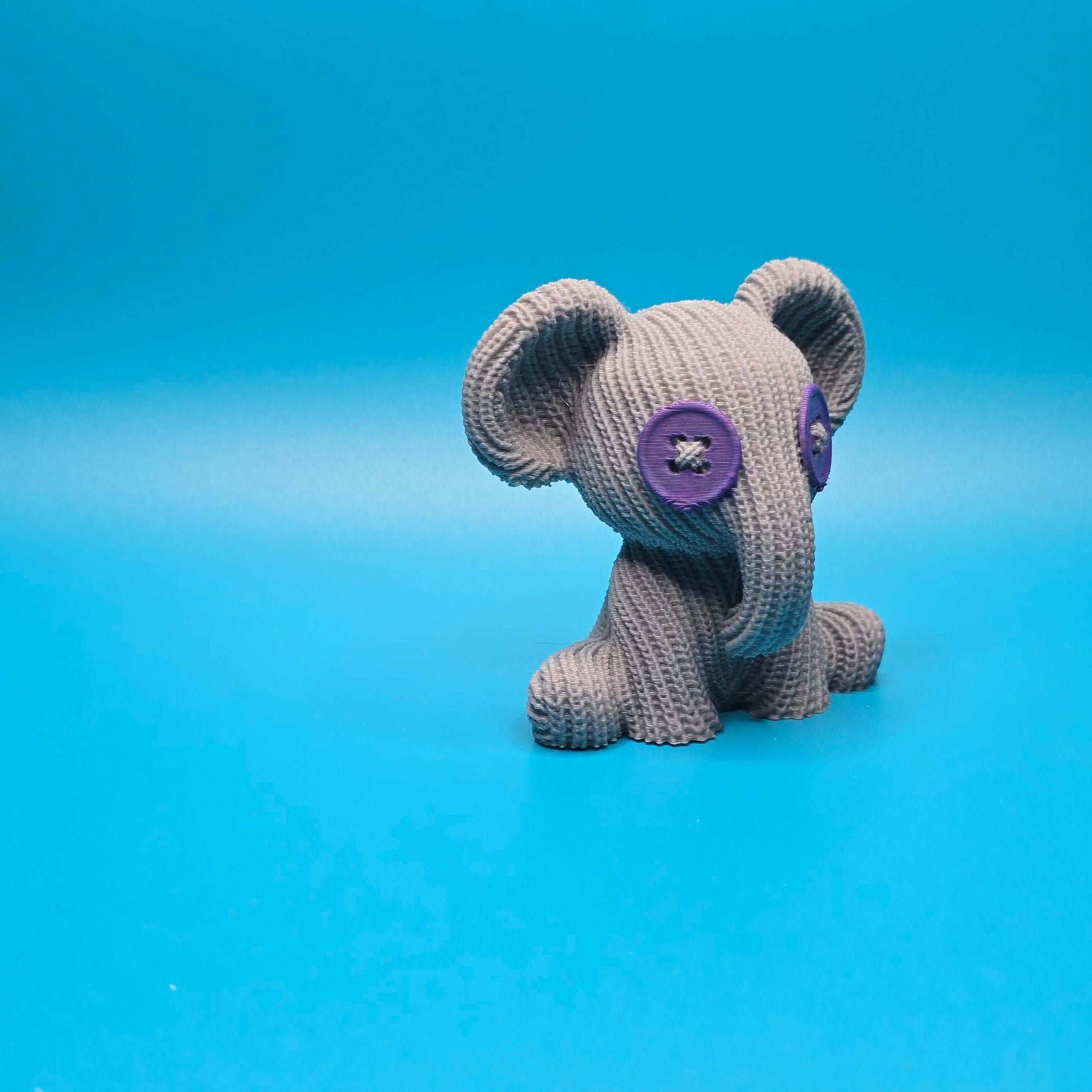 Bumbo the Elephant | 3D Printed Cute Knitted Figurine - Impishly Yours