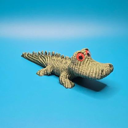 Carl the Alligator | 3D Printed Figurine from The Cute Knitted Collection - Impishly Yours