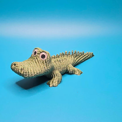 Carl the Alligator | 3D Printed Figurine from The Cute Knitted Collection - Impishly Yours