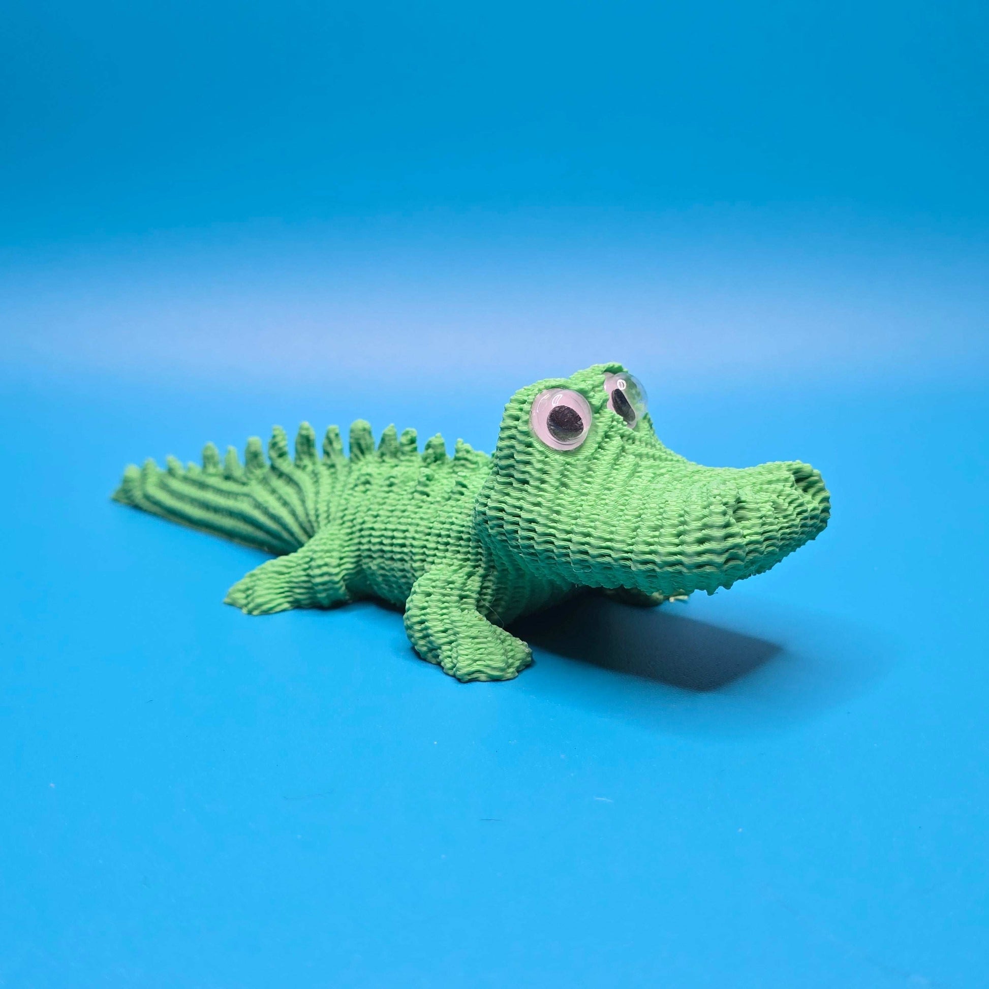 Carl the Alligator | 3D Printed Figurine from The Cute Knitted Collection - Impishly Yours