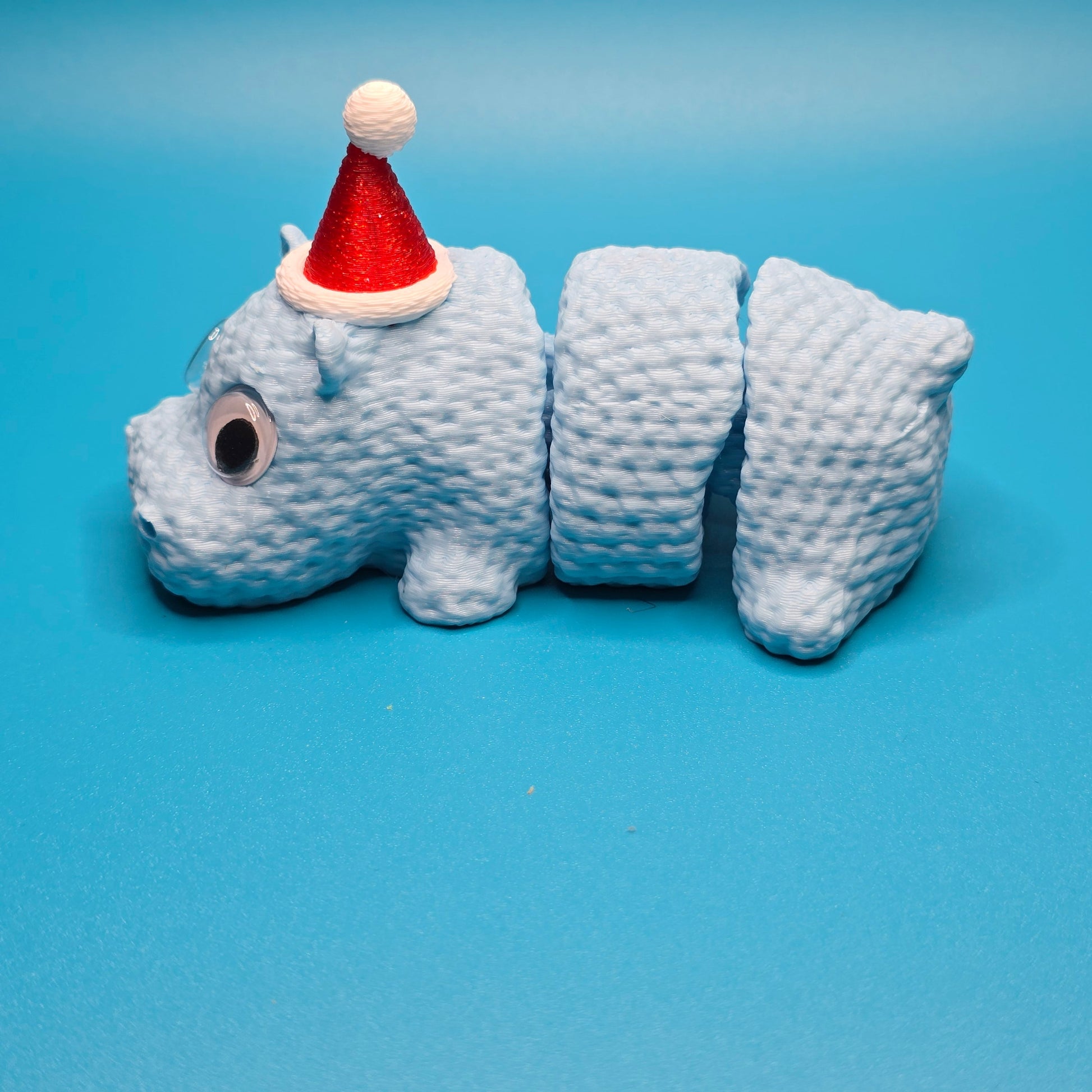 Chonkmas the Hippo | Cute Knitted Christmas Figurine with Googly Eyes - Impishly Yours