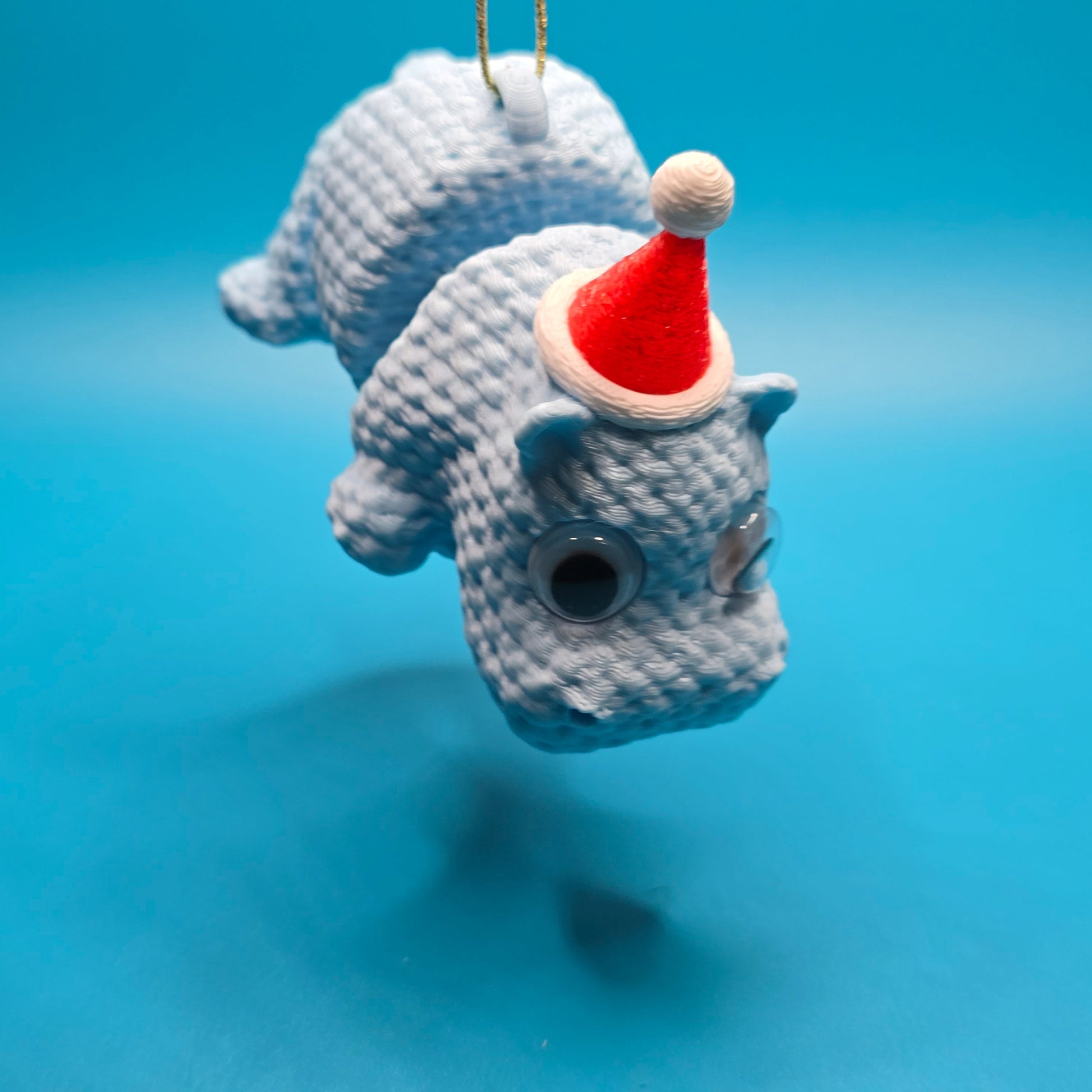 Chonkmas the Hippo | Cute Knitted Christmas Figurine with Googly Eyes - Impishly Yours