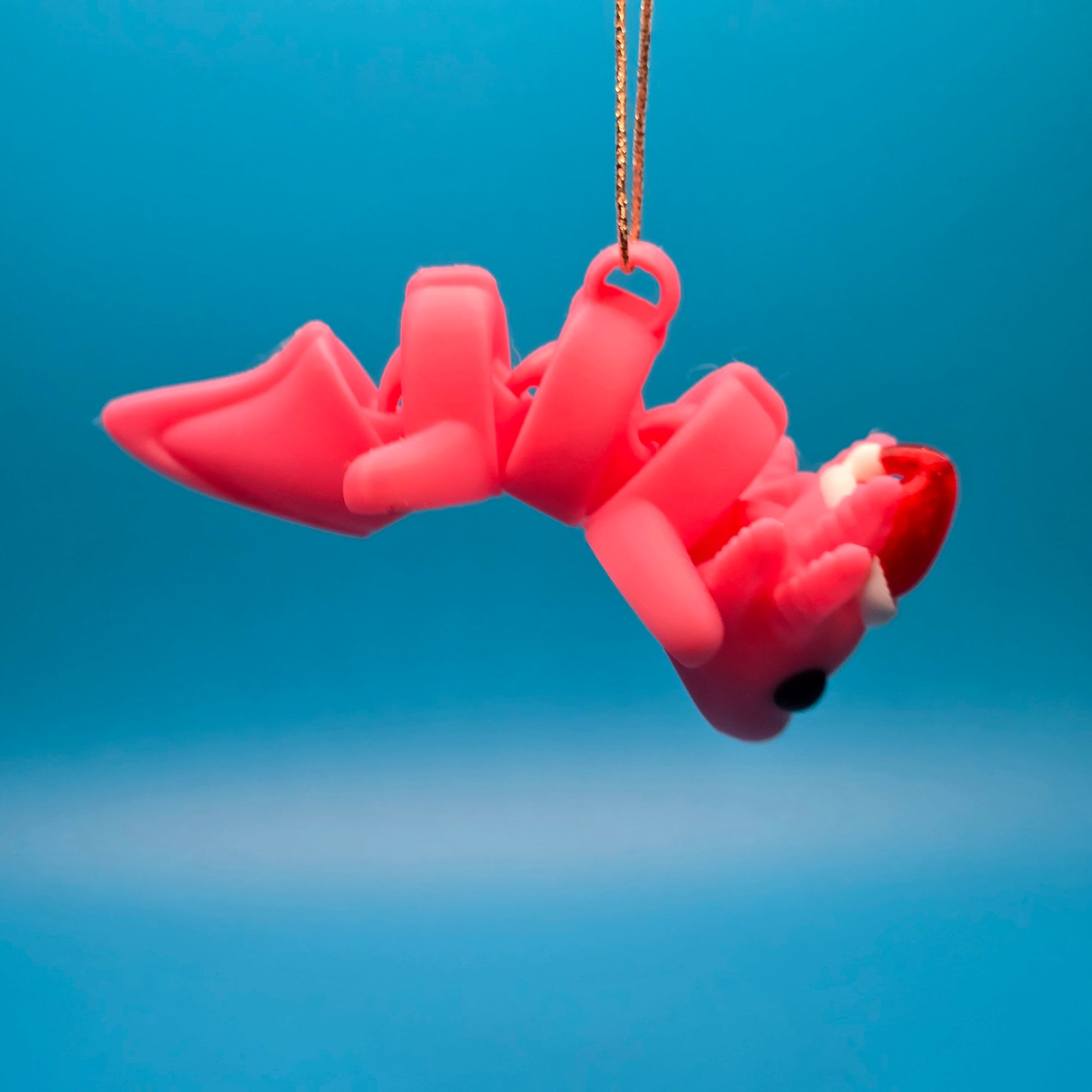 Jinglelotl the Christmas Axolotl | Articulated 3D Printed Ornament with Festive Hat - Impishly Yours