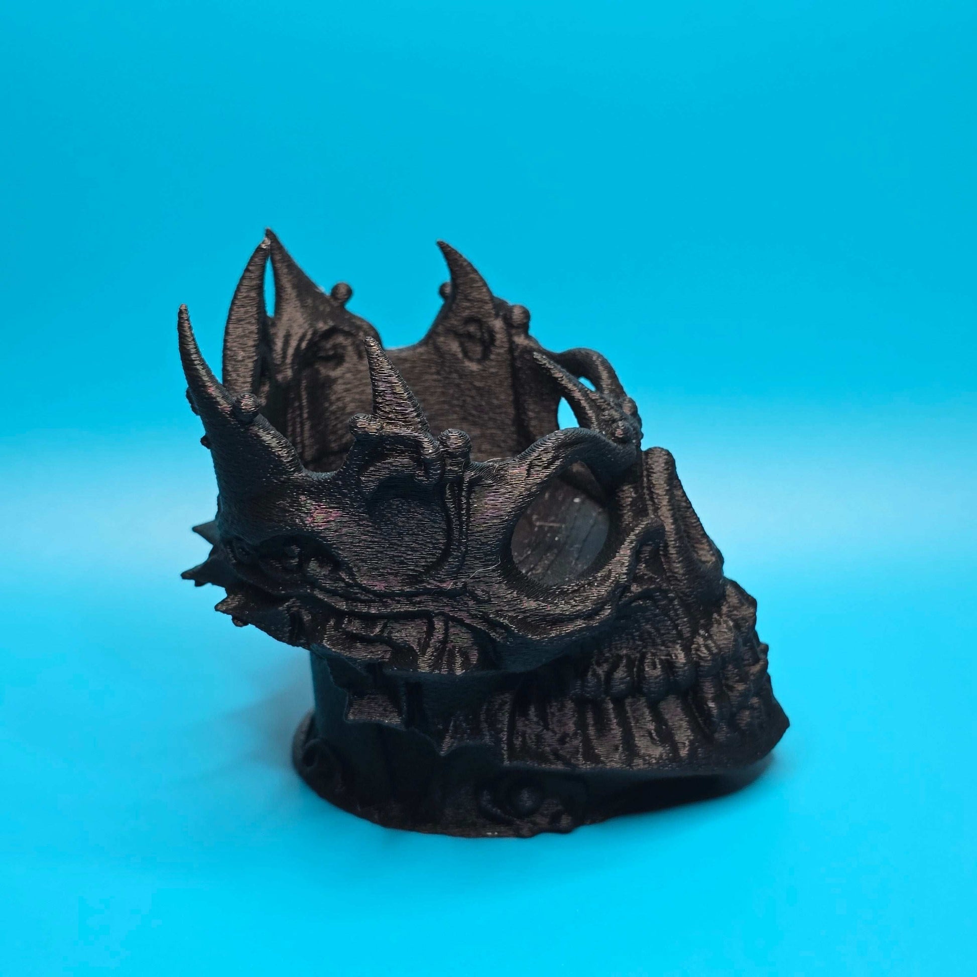 Lich King Tea Light Holder | 3D Printed Gothic Skull Candle Display - Impishly Yours