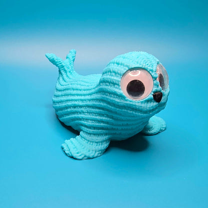 Luna the Seal | 3D Printed Figurine from The Cute Knitted Collection - Impishly Yours