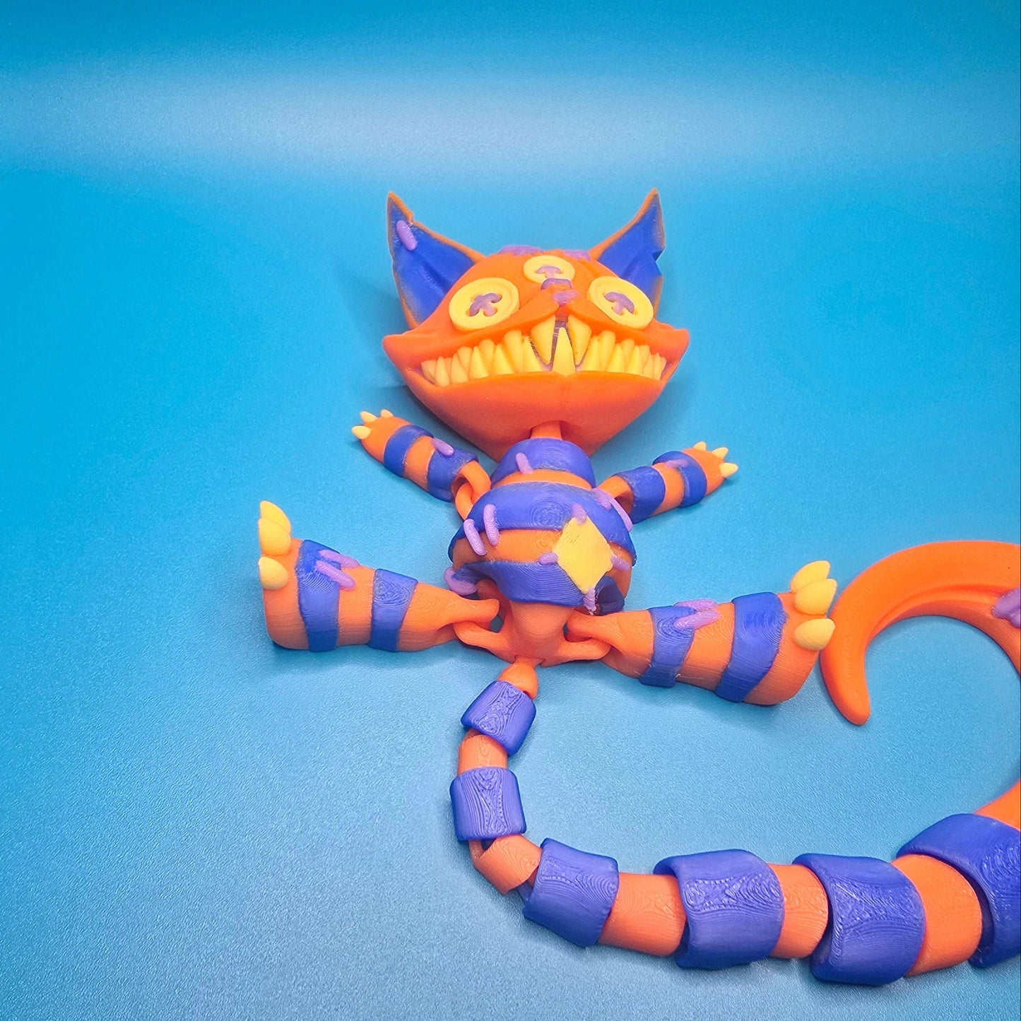 Pendolous Cat | Hanging Articulated Creepy Cat – 3D Printed Decor - Impishly Yours