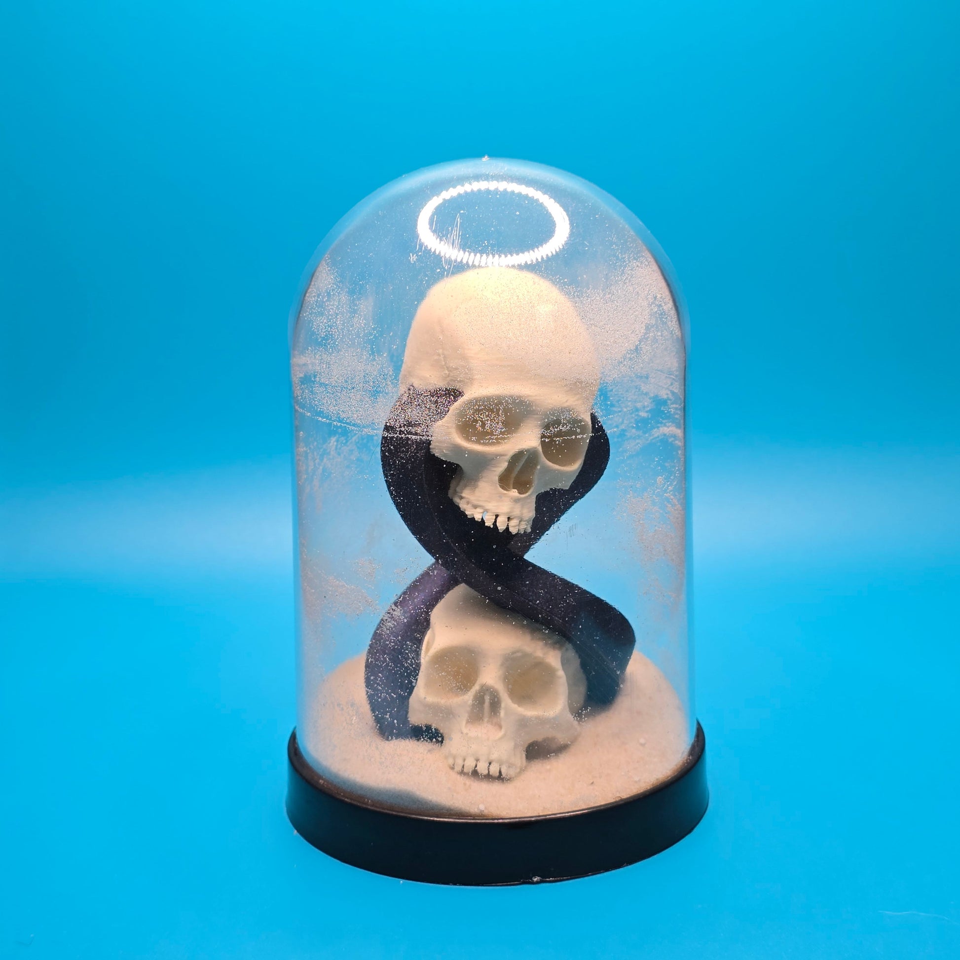 Sands of Mortality | 3D Printed Skull Globe Figurine - Impishly Yours
