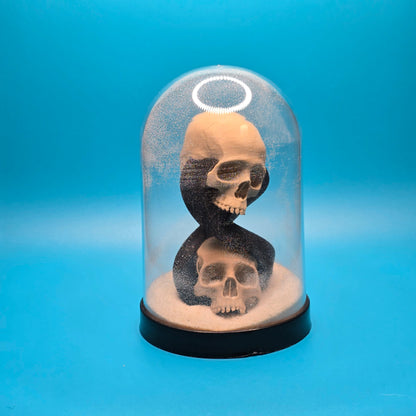 Sands of Mortality | 3D Printed Skull Globe Figurine - Impishly Yours