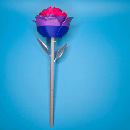 Silver - Stem Rose | 3D Printed Rose in Assorted Colors - Impishly Yours