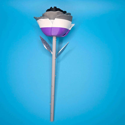 Silver - Stem Rose | 3D Printed Rose in Assorted Colors - Impishly Yours