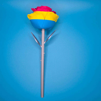 Silver - Stem Rose | 3D Printed Rose in Assorted Colors - Impishly Yours