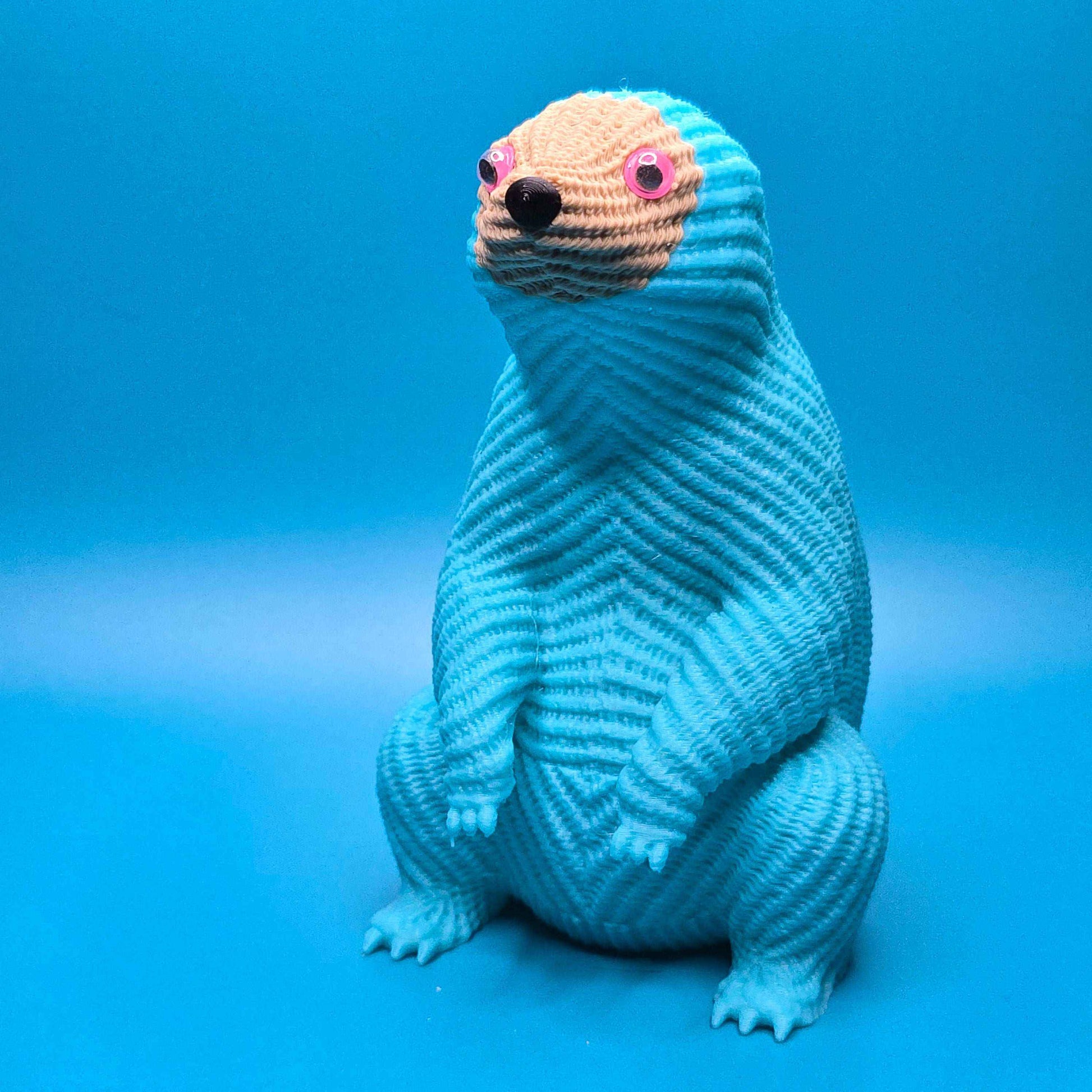 Slowbert the Sloth | Cute Knitted 3D Printed Figurine - Impishly Yours