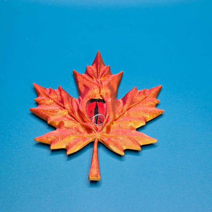 The All Seeing Leaf Magnet | 3D Printed Leaf with Embedded Glass Eye - Impishly Yours