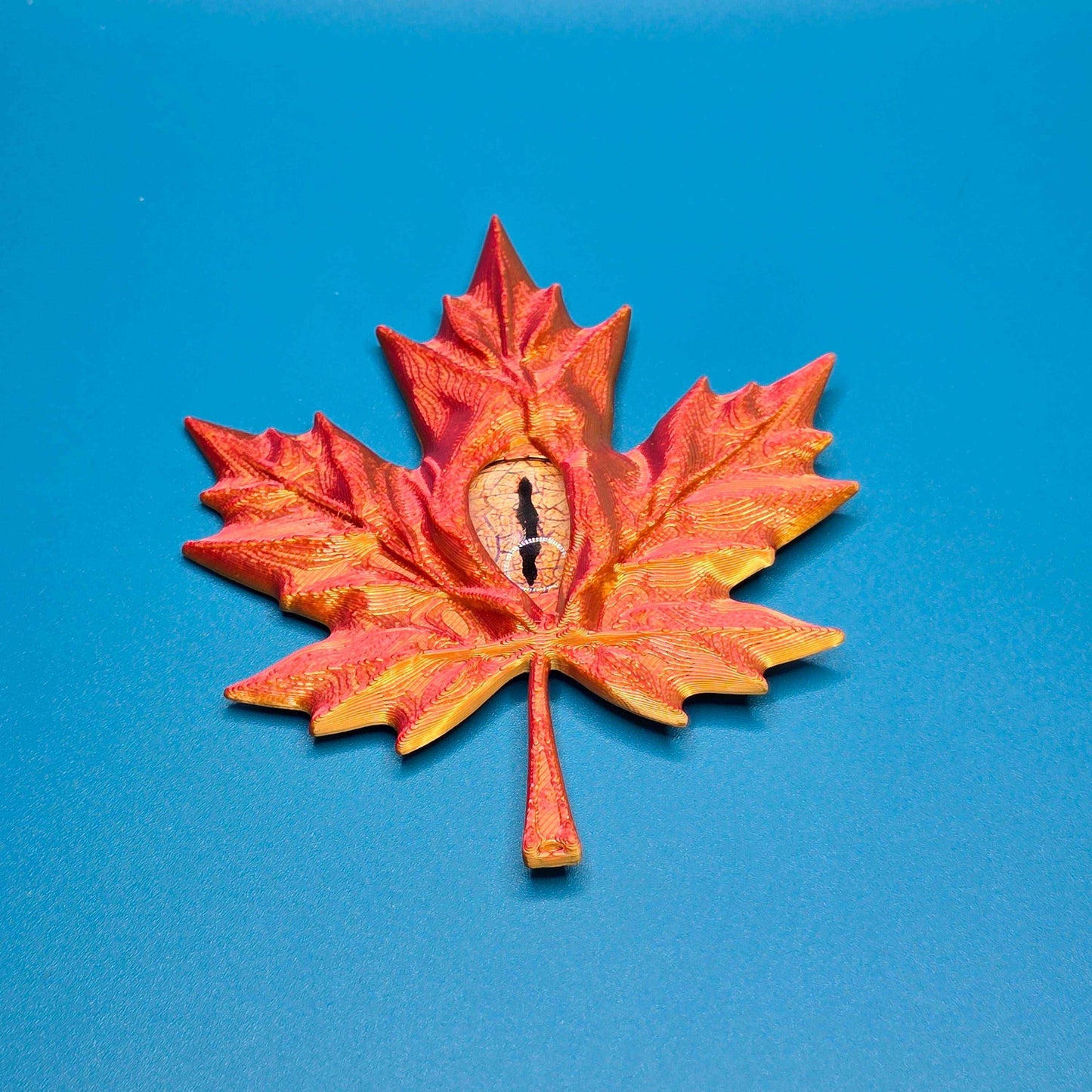 The All Seeing Leaf Magnet | 3D Printed Leaf with Embedded Glass Eye - Impishly Yours