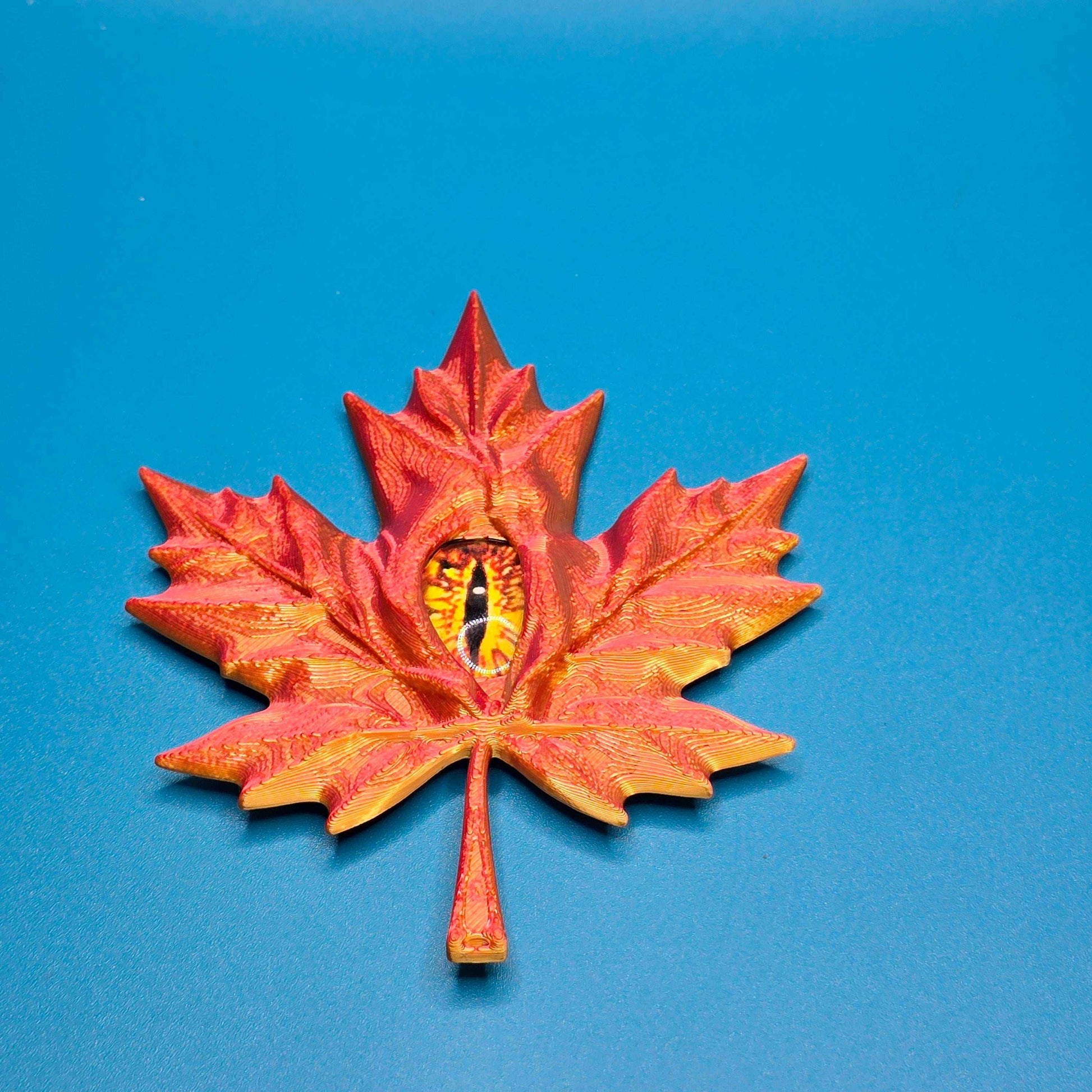The All Seeing Leaf Magnet | 3D Printed Leaf with Embedded Glass Eye - Impishly Yours
