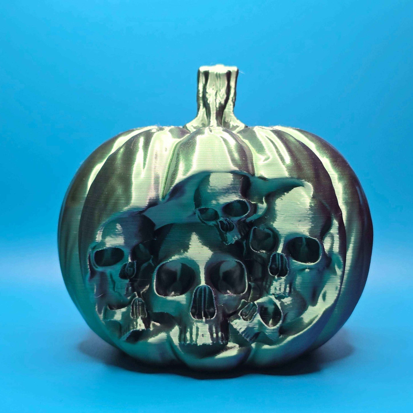 The Forbidden Pumpkin | 3D Printed Figurine with Embedded Skulls - Impishly Yours
