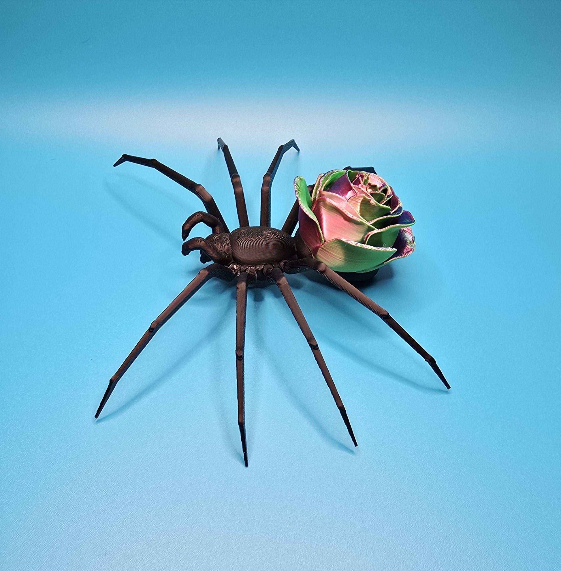 Widow’s Bloom | Creepy - Cute Spider Figurine with Floral Back - Impishly Yours